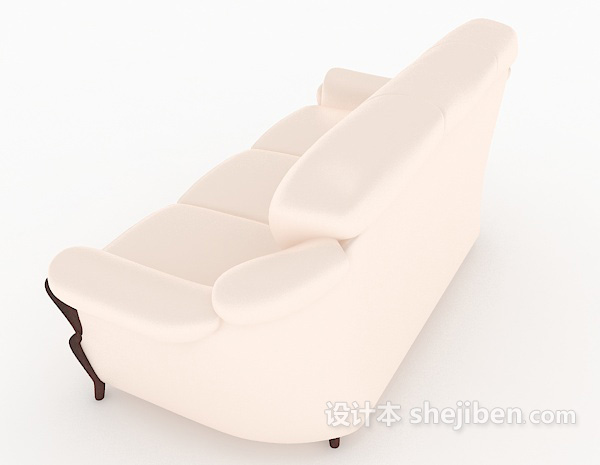 设计本现代风格白色多人沙发3d模型下载