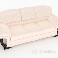 简单浅色家居沙发3d模型下载
