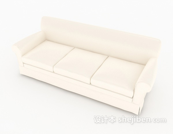 免费白色简单沙发3d模型下载