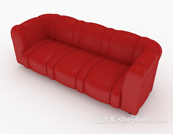 免费红色大方简约沙发3d模型下载