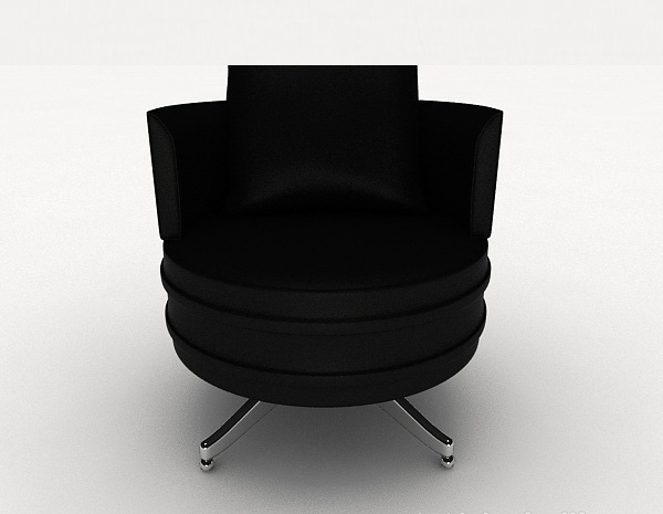 现代风格简约黑色休闲圆椅子3d模型下载
