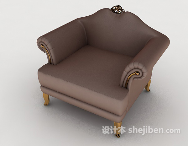 免费欧式简单单人沙发3d模型下载