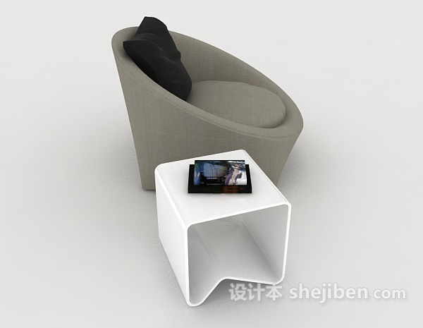 设计本简单居家单人沙发3d模型下载