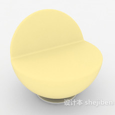 浅黄色休闲椅子3d模型下载