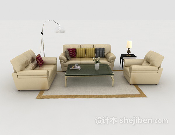 现代风格现代风格居家组合沙发3d模型下载