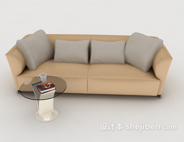 现代风格现代风格简约家居双人沙发3d模型下载