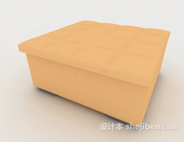 免费橙色沙发凳3d模型下载