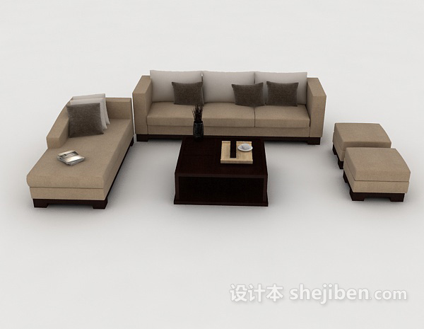中式风格新中式简约组合沙发3d模型下载