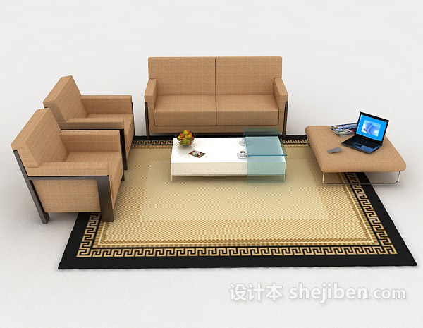 中式风格居家新中式组合沙发3d模型下载
