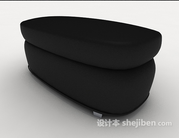 简约黑色沙发凳3d模型下载