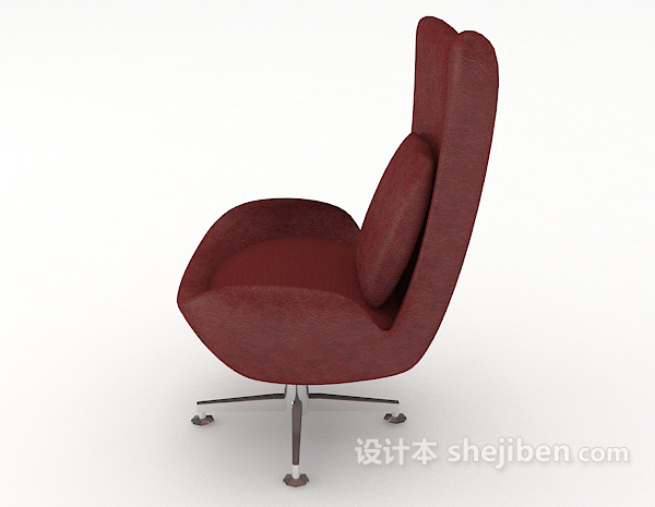 设计本个性红色休闲椅3d模型下载
