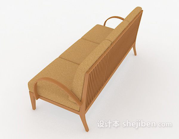 设计本简单休闲长椅3d模型下载