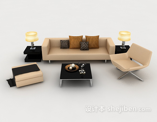 现代风格现代简单型组合沙发3d模型下载