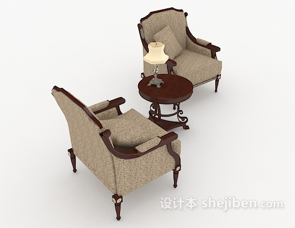 免费简约欧式单人沙发3d模型下载