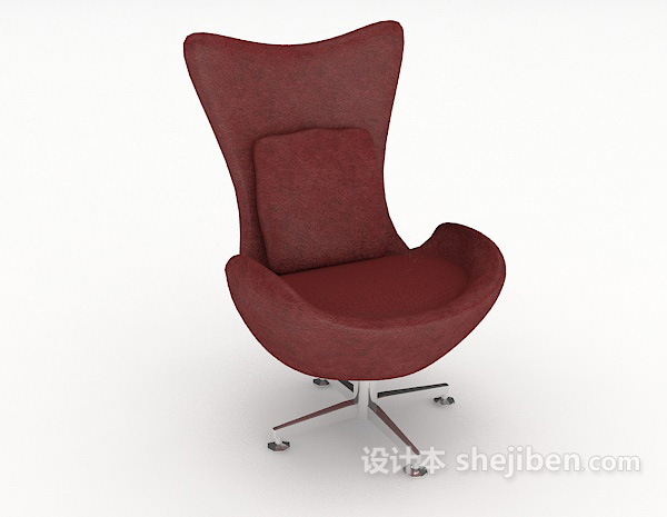 个性红色休闲椅3d模型下载