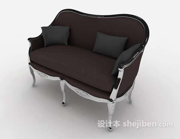 免费欧式风格简约双人沙发3d模型下载