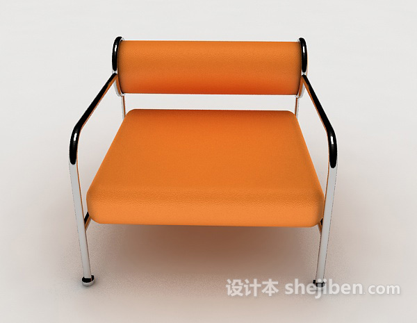 现代风格橙色个性休闲椅3d模型下载