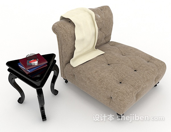 免费欧式家居型单人沙发3d模型下载