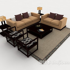 现代简约家居组合沙发3d模型下载
