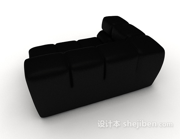 设计本现代方形休闲黑色单人沙发3d模型下载