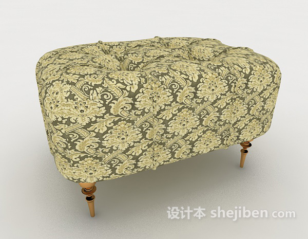 设计本欧式花纹沙发凳3d模型下载