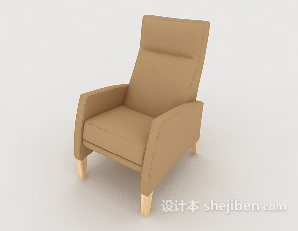 现代个性简约黄色单人沙发3d模型下载