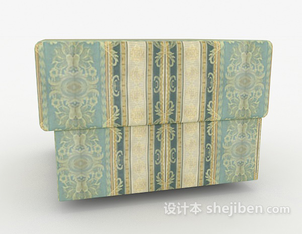 免费欧式花纹沙发凳子3d模型下载