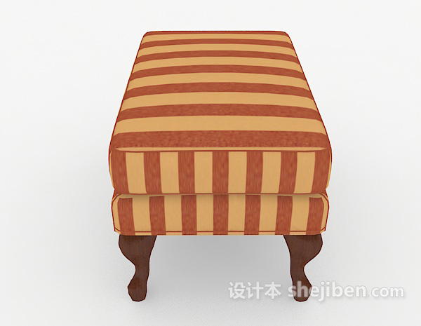 设计本田园条纹沙发凳3d模型下载