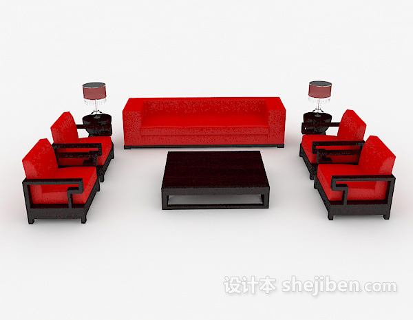 中式风格新中式风格家居组合沙发3d模型下载