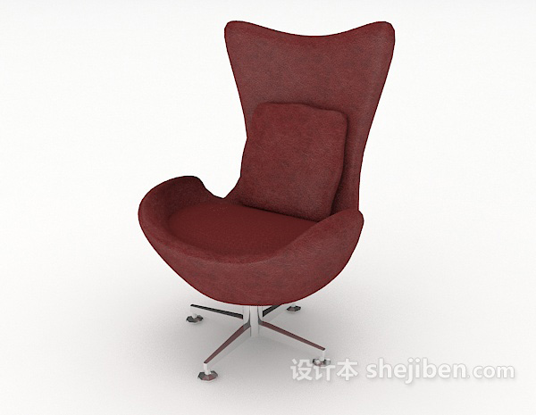 现代风格个性红色休闲椅3d模型下载