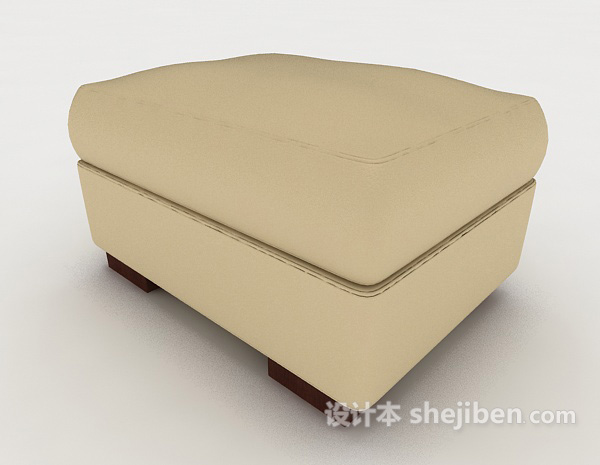 现代单色沙发凳3d模型下载