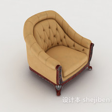 欧式简单风格单人沙发3d模型下载
