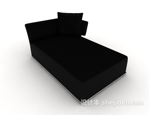 免费现代简约黑色休闲双人沙发3d模型下载