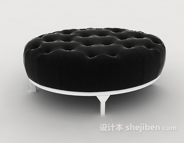 欧式风格简欧黑色沙发凳3d模型下载