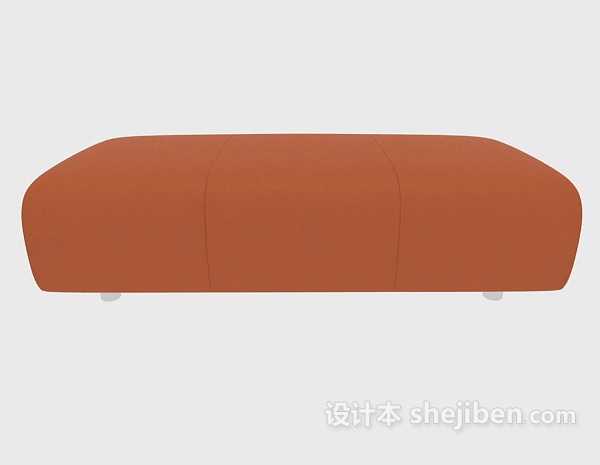 现代风格简约棕色沙发凳3d模型下载