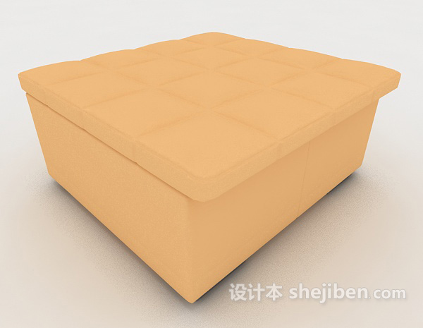 橙色沙发凳3d模型下载
