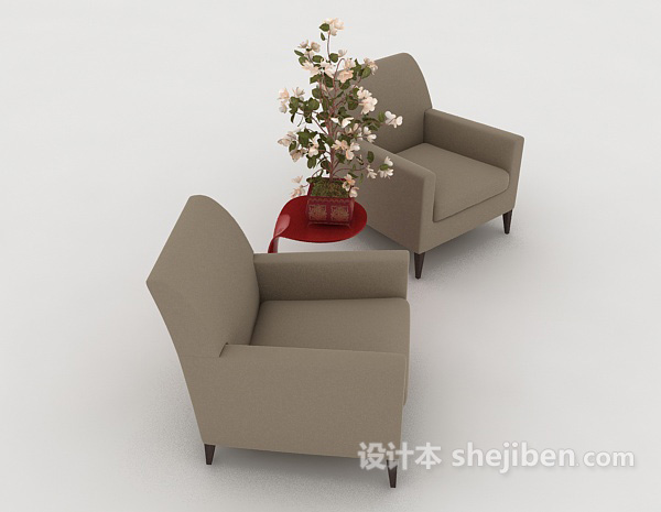 设计本居家休闲单人沙发3d模型下载