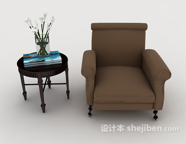 现代风格现代家庭简单沙发3d模型下载