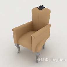简欧个性单人沙发3d模型下载