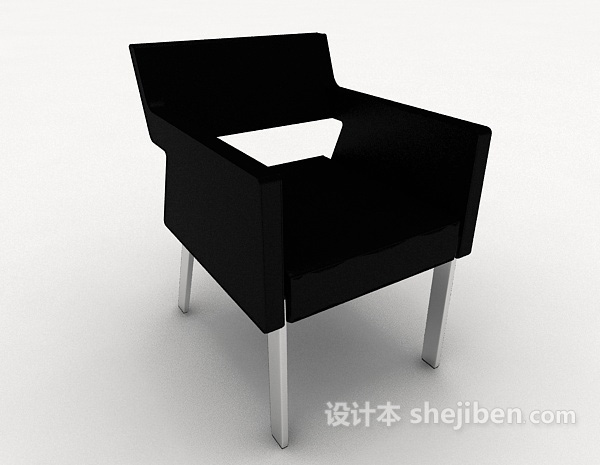 免费个性简约黑色椅子3d模型下载
