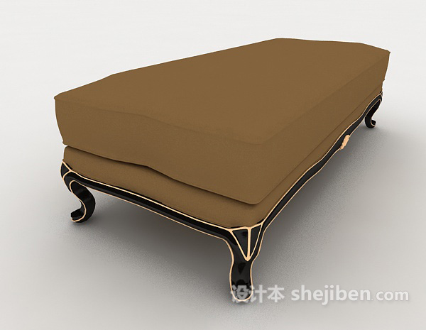设计本欧式木质棕色沙发凳子3d模型下载