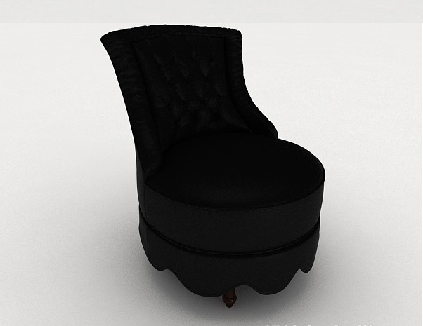 免费个性黑色单人沙发3d模型下载