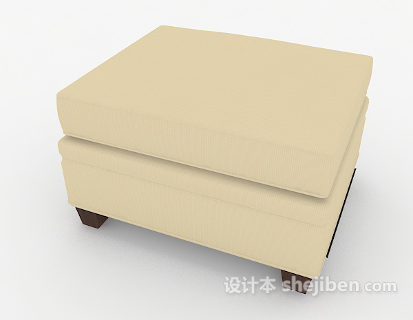 现代风格现代简约浅色沙发凳3d模型下载