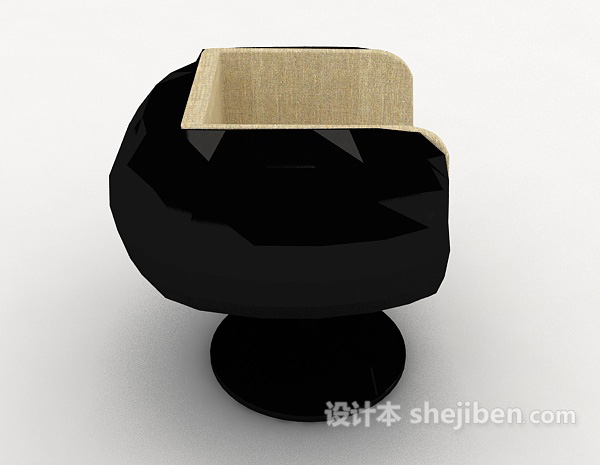 设计本现代个性黑色休闲椅3d模型下载