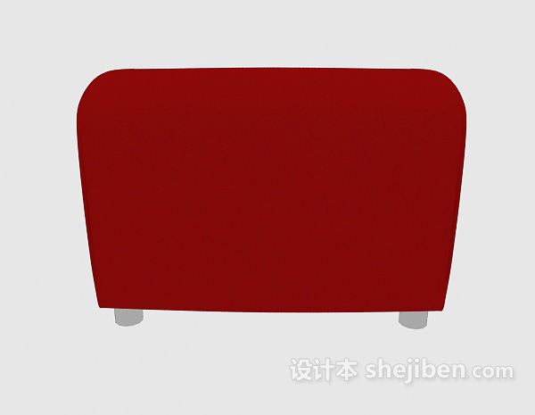 现代风格红色现代沙发凳3d模型下载