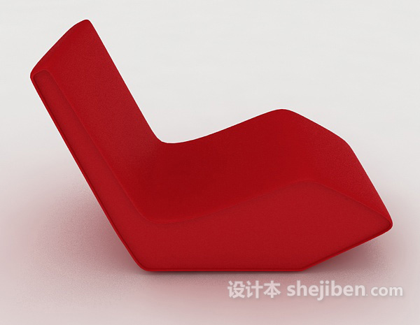 设计本红色个性休闲椅子3d模型下载