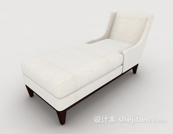 简约木质白色沙发躺椅3d模型下载