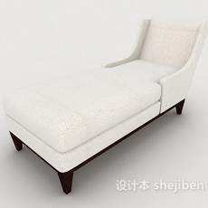 简约木质白色沙发躺椅3d模型下载