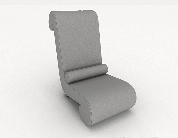 现代风格现代个性灰色单人沙发3d模型下载