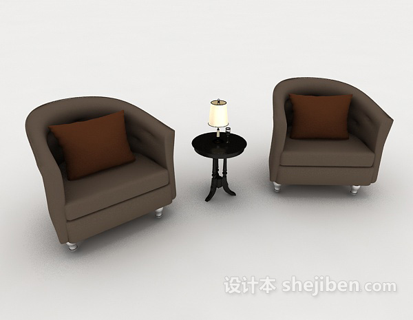 免费现代单人沙发组合3d模型下载